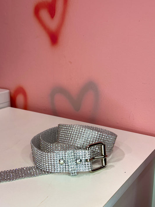 CINTURÓN PLATEADO STRASS